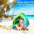 thumbnail image 2 of Soapow Beach Tent, UPF 50+ Easy Pop Up Beach Shade Shelter Beach Tent With Carry Bag for 2-3 Person, Portable Beach Tent Umbrella Baby Canopy Cabana with Carry Bag, Green, 2 of 9