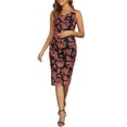 thumbnail image 2 of INSPIRE CHIC Women's Mesh Maternity Dress Tank Floral Bodycon Ruched Split Sleeveless 2026 Summer Midi Pregnancy Dresses L Black, 2 of 6