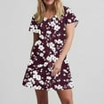 thumbnail image 7 of Hvot&aat Womens Summer Dress Floral Print Casual Short Sleeve Dress with Pockets A-Line Swing Dress for Beach or Daily Wear, 7 of 7