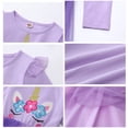 thumbnail image 6 of IBTOM CASTLE Kids Toddler Girls Long Sleeve Fall Dress Rainbow Unicorns Tutu Dress Princess Birthday Christmas Casual Dresses 7-8 Years Purple Unicorn, 6 of 7
