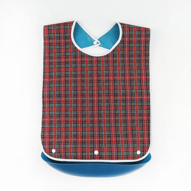 Bavoir Imperméable Anti-Fuite Adulte Résistant aux Taches Imprimé Serviette de Bave pour Personnes Âgées