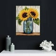 thumbnail image 4 of Nawypu Jar Flower Wall Art Mason Jar Vase Wall Art Print Sunflower Canvas Wall Art Rustic Sunflower Floral Wall Art Modern Farmhouse Wall Art Decor Bathroom Decor Wall Art for Home Decor, 4 of 4