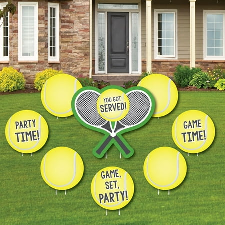Yard Balls You Got Served - Tennis - Yard Sign & Outdoor Lawn Decorations - Baby Shower or Tennis Ball Birthday Party Yard Signs-8c ()