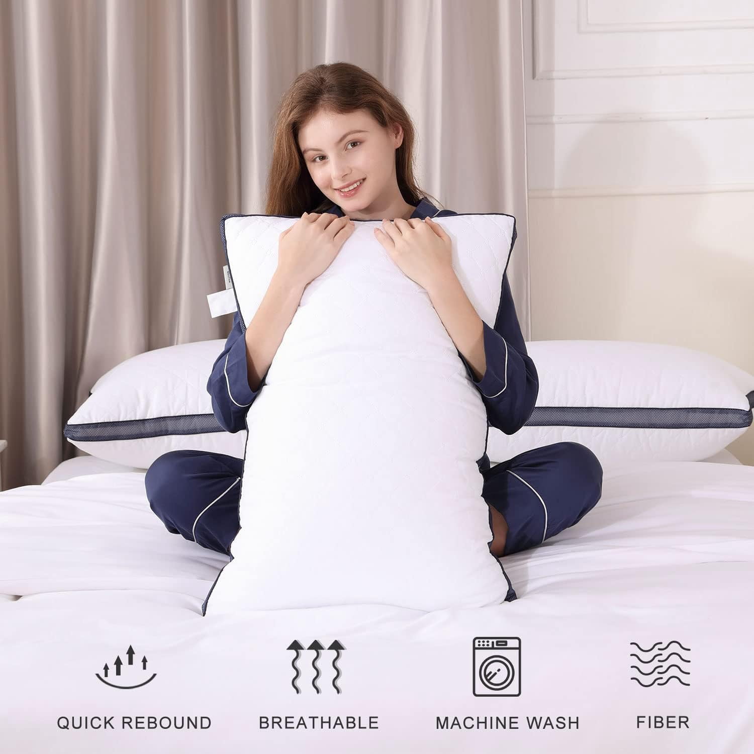 Pillows For Sleeping (4-pack)  Luxury Hotel Queen Size Set Of 4 Bed Side And Sleeper (queen)