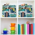thumbnail image 7 of Coolnut Summer Pattern Storage Basket Foldable Storage Bin 2 Pack, Canvas Rectangular Storage Basket with Leather Handles for Home Closet & Office Decor Gifts, 7 of 7