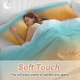 thumbnail image 4 of 3 Piece Teal Orange Ombre Duvet Cover Set Full Size,Microfiber Comforter/Quilt Cover with Corner Ties and 2 Pillowcases,Modern Geometric Striped Abstract Art All Season Bedding with Zipper Closure, 4 of 8