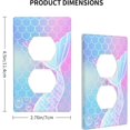 thumbnail image 4 of Mermaid Light Switch Cover Cover Electrical Duplex Combination For Kids Girls Bedroom Kitchen Home Bathroom Decor -2 Outlet, 4 of 7