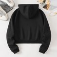thumbnail image 5 of Dasayo Cropped Womens Sweatshirts Black Long Sleeve Athletic Lightweight Drawstring Solid Hoodies Women Tops L, 5 of 9