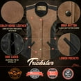 thumbnail image 4 of Milwaukee Leather MLL4508 Women's 'Trickster' Vintage Two Tone Crazy Horse Brown and Black Leather Club Style Motorcycle Vest 3X-Large, 4 of 9