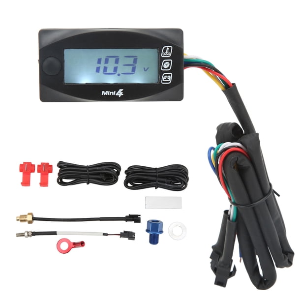 Termómetro 4 en 1 para motocicleta, temperatura del aceite del motor, tiempo de voltaje, pantalla Digital LCD DC12V Universal M12x1.5 Jadeshay A