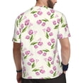 thumbnail image 2 of Wukai Tulips Flowers Print Men's Short-Sleeved Mesh T-Shirt,Quick-Dry Short Sleeve Workout T-Shirt-Large, 2 of 8