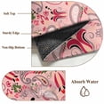 thumbnail image 6 of Round Rugs 5Ft, Boho Pink Floral Round Area Rug Washable Indoor Throw Carpet, Farmhouse Botanical Vintage Paisley Flower Soft Non Slip Circle Rug for Cabinet Bathroom Home Decor Aesthetic, 6 of 8