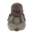 thumbnail image 2 of 3x Cerámica Pequeña Estatuilla de Buda Monje Adornos Decorativos Sunnimix Figura monje pequeña de cerámica, 2 of 8