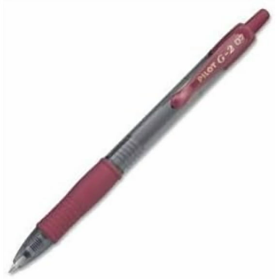 2 Dozen (Total 24) Pilot G2 Retractable Fine Point Gel Ink Pen Burgundy (31247)