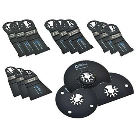 - Versa-Tool MB3A3B3C3D1H1I1J Universal Oscillating Saw Blade Kit. 15 Piece, 7 Blade Type Variety Pack.