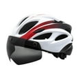 thumbnail image 2 of Casco de bicicleta Casco de bicicleta de carretera ajuste ajustable al aire libre con visera desmontable para hombres mujeres equipo de ciclismo casco Rojo, 2 of 8