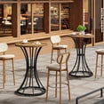 thumbnail image 4 of Tribesigns Round Bar Table for 2, 37.4" H Cocktail Table with Curved Metal Base, Coffee Pub Stand for Small Spaces, Living Room, Kitchen, or Party, 4 of 6