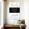 thumbnail image 2 of Elephant Stock Where Beauty Begins Wall Art - Vertical Canvas Wall Art - Living Room Wall Decor - Inspirational And Typography Canvas - White And Black Decor - 32" x 48", 2 of 8
