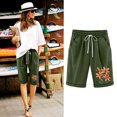 thumbnail image 2 of Top and Shorts Sets for Women, Womens Elastic Waist Printing Drawstring Shorts, 2 of 3