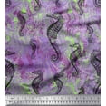 thumbnail image 1 of Soimoi Polyester Crepe Fabric Texture & Sea Horse Ocean Decor Fabric Printed Yard 42 Inch Wide, 1 of 1