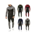 thumbnail image 6 of Blotona Men Hooded Tops Patch Color Shirt Sports Running Jogger Pants, 6 of 7