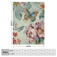 thumbnail image 4 of JRXY Flannel Fleece Blanket Teal Blue Floral and Butterfly Anti-Pilling Soft Cozy Lightweight Durable White, 4 of 6