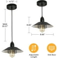 thumbnail image 2 of Hassch Pendant Light Fixtures Ceiling Hanging with Metal Shade, Modern Pendant Light for Kitchen Island Lighting Hanging Lamp Adjustable Height, E26 Bulb, 1 Pack, 2 of 8