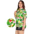 thumbnail image 2 of LA LEELA Women's Floral Beach Hawaiian Blouses Shirt Dressy Blouse Short Sleeve Button Down Dress Tops Tee Shirts T Shirts for Women M Tropical Floral, White, 2 of 5