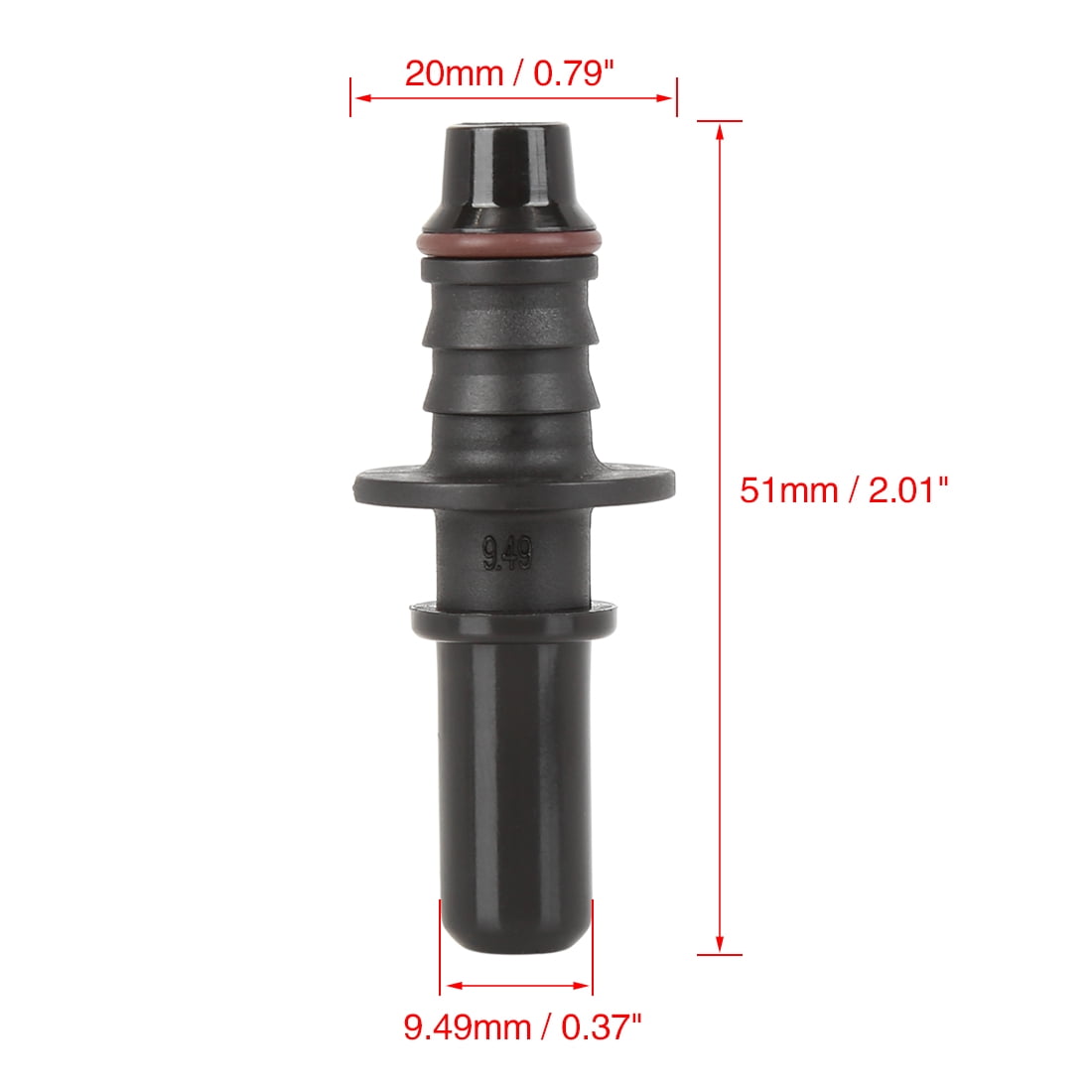 Unique Bargains 10 pcs 9.49mm ID8 Car Fuel Line Hose Pipe Male Connect Connector