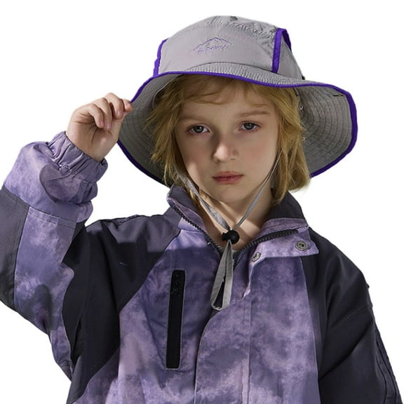 WUXIAN Boys Kids Sun Hats Uv Protection Toddler Beach Hat For Fishing Safari Play Hat With Adjustable Strap Bucket Hats,Grey,One Size