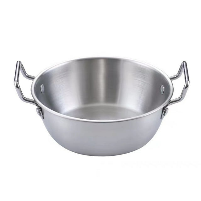 Ensemble de Bols de Service en Acier Inoxydable pour Collations, Légumes et Pâtes - Conception Brossée Mate à Double Oreille pour la Maison Ou le Restaurant