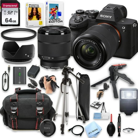 Sony A7 IV Mirrorless Camera with 28-70mm Lens   64GB SD Card and More