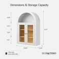 thumbnail image 3 of Ludatido Bathroom Medicine Cabinets with 2 Doors, Wall Mounted Medicine Cabinets with Adjustable 4 Shelves, Arched Design Medicine Cabinet with Glass&Semi-Circular Storage for Bathroom (Black), 3 of 7