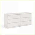 thumbnail image 3 of Dressers, 6 Drawer Modern Freestanding Double Dresser | White | Particle Board, 3 of 18