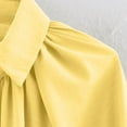 thumbnail image 5 of STICHOU Womens Puffed Jackets Oversized Casual Batwing Sleeve Lapel Collar Streetwear Jackets Trendy Zip Front Pleated Shirts Yellow XS, 5 of 5