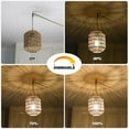 thumbnail image 6 of Plug In Pendant Light, 15FT Hemp Rope Cord,Hanging Lights With Plug In Cord Dimmable Rattan Hanging Lamp Wicker Woven Basket Lampshade, Industrial Plug In Ceiling Light Fixture For Kitchen (brown), 6 of 7