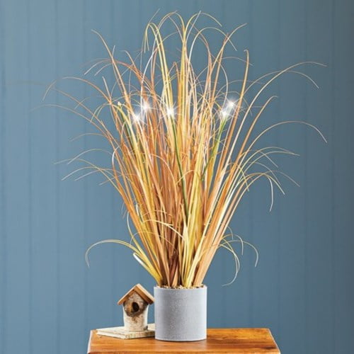 Artificial Potted Grass with LED LightsNatural