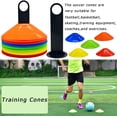 thumbnail image 4 of Paquete de 50 conos de disco deportivos, conos de agilidad de plástico, marcadores de conos de campo con soporte para entrenamiento, juegos, baloncesto, fútbol, niños, deportes, 4 of 7