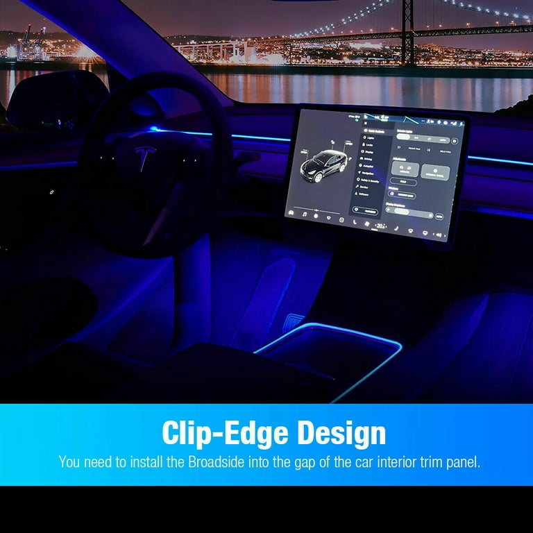 10ft Bl LED Auto Car Interior Decor Atmosphere Wire Strip Light Lamp Accessories - Blue
