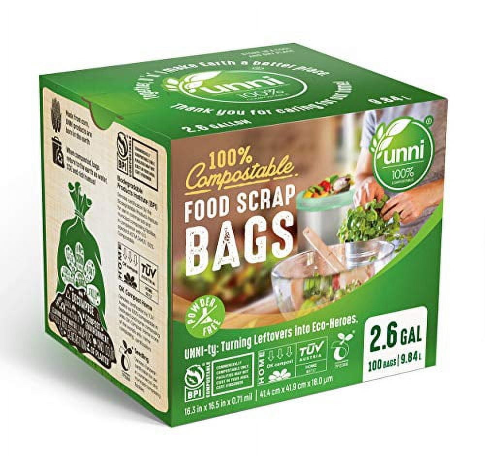 Buy 1.6 Gallon Handle Compostable Trash Bags,6 Liter, 0.67 Mil,100 Count,  Mini Kitchen Compost Bags,Small Biodegradeable Garbage Bags for Countertop  Bin,Certified by ASTM D6400, BPI &OK Home Compost Now! Only $