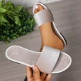 thumbnail image 2 of QINGFSAP Womens Minimalist Wide Strap Open Toe Slide Sandals Lightweight Non Slip Comfortable Flat Beach Slippers, 2 of 9