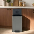 thumbnail image 3 of Simpli-Magic Kitchen Trash Can, 13.2 Gallon Stainless Steel Soft Close Step Garbage Bin with Infinity Edge Lid, Gunmetal, 3 of 6