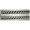 thumbnail image 3 of Stainless Steel Antiqued And Brushed With Cz Twisted 9mm Flat Band (Size 11.5) Made In China sr533-11.5, 3 of 5