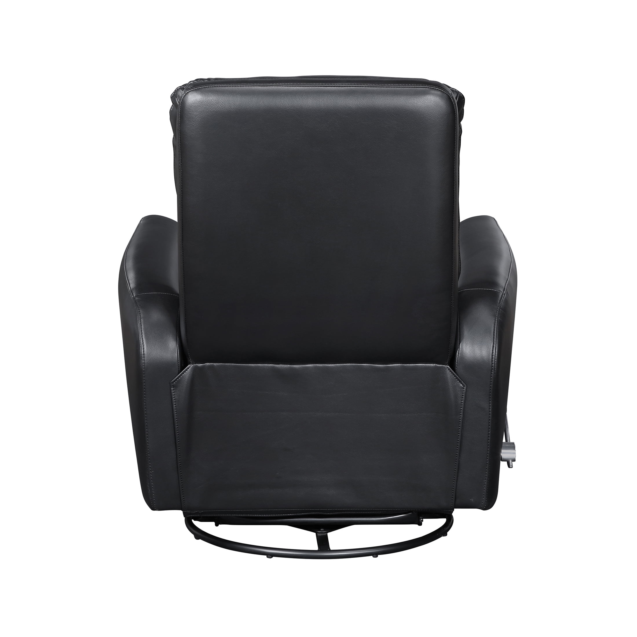 OakvillePark Crestshire Faux Leather Swivel Glider Reclining Chair, Black