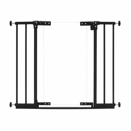 Toddleroo by North States StepSafe Clear Walk-Thru Gate for Toddlers and Babies, Graphite