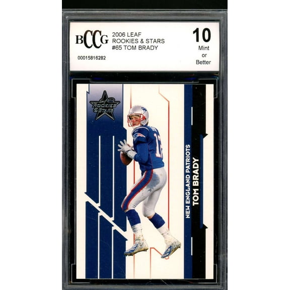 Tom Brady Card 2006 Leaf Rookies Stars #65 BGS BCCG 10