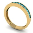 thumbnail image 2 of 0.84 ct Brilliant Princess Cut Simulated Turquoise 18K Yellow Gold Stackable Band SZ 4.5, 2 of 6