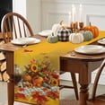 thumbnail image 3 of Orange Watercolor Table Runner, Autumn Thanksgiving Kitchen Dining Table Decoration for Home Party Decor 13x108 Inches, 3 of 9