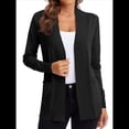 thumbnail image 1 of Cárdigan de Punto Abierto para Mujer, Larga y Bolsillo Negro M, 1 of 10