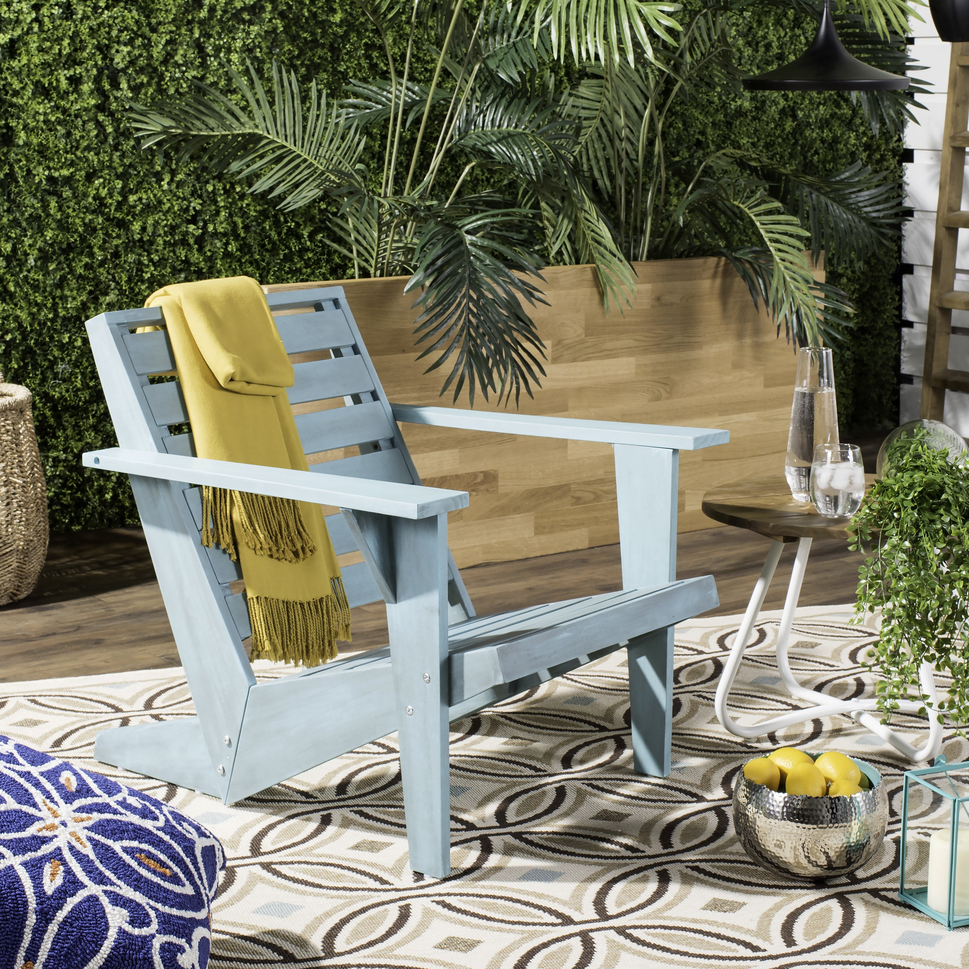 Safavieh Lanty Outdoor Patio Adirondack Chair - Oriental Blue